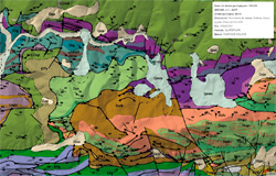 Mapa geològic amb llegenda interactiva