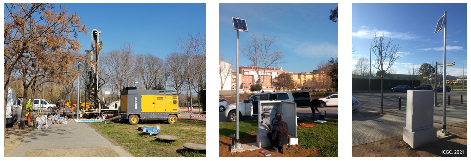 Implementation works of the monitoring network in an urban environment