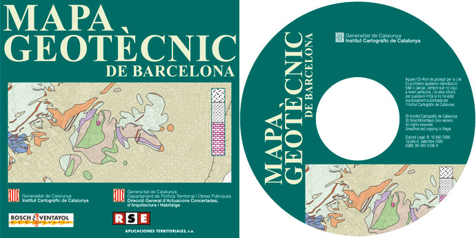 Miniature od the cover and CD-Rom Geotechnical map of Barcelona