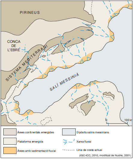 Figura 15: Reconstrucció paleogeogràfica a finals del Miocè