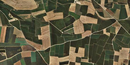 Imágen aérea de una zona agrícola