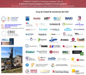 Logos de les entitats que confomen el Grup de Treball de Geotèrmia del Clúster de l'Energia Eficient de Catalunya