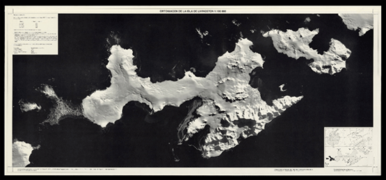 Mapa en blanc i negre de l'antàrtida