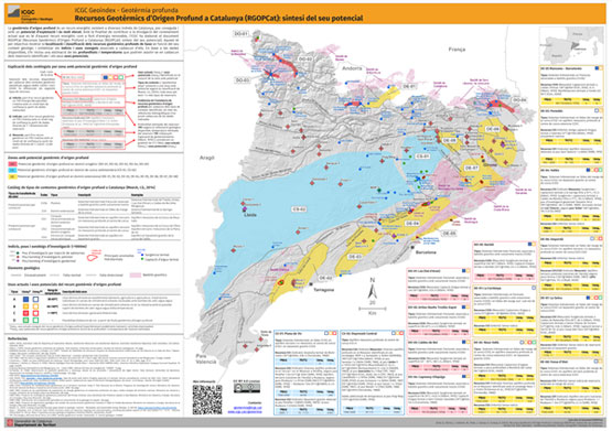 Recursos geotèrmics sobre un mapa de Catalunya